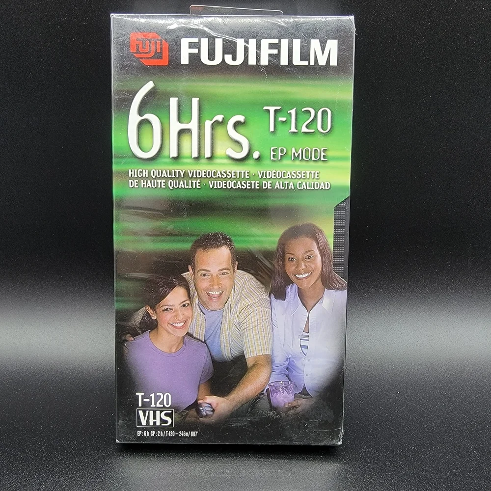 FujiFilm 6Hrs T-120 Blank VHS Tape High Quality Videocassette Factory Sealed New